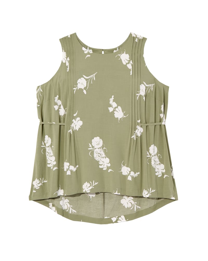 Front of plus size Roselind Tie-Back Pleated Top by Prescott New York | Dia&Co | dia_product_style_image_id:130143